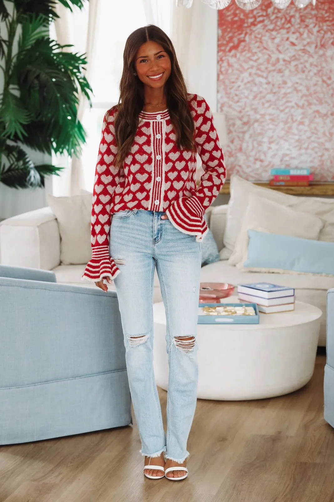 Full of Hearts Cardigan - Red sold by Hazel & Olive product image thumbnail 2