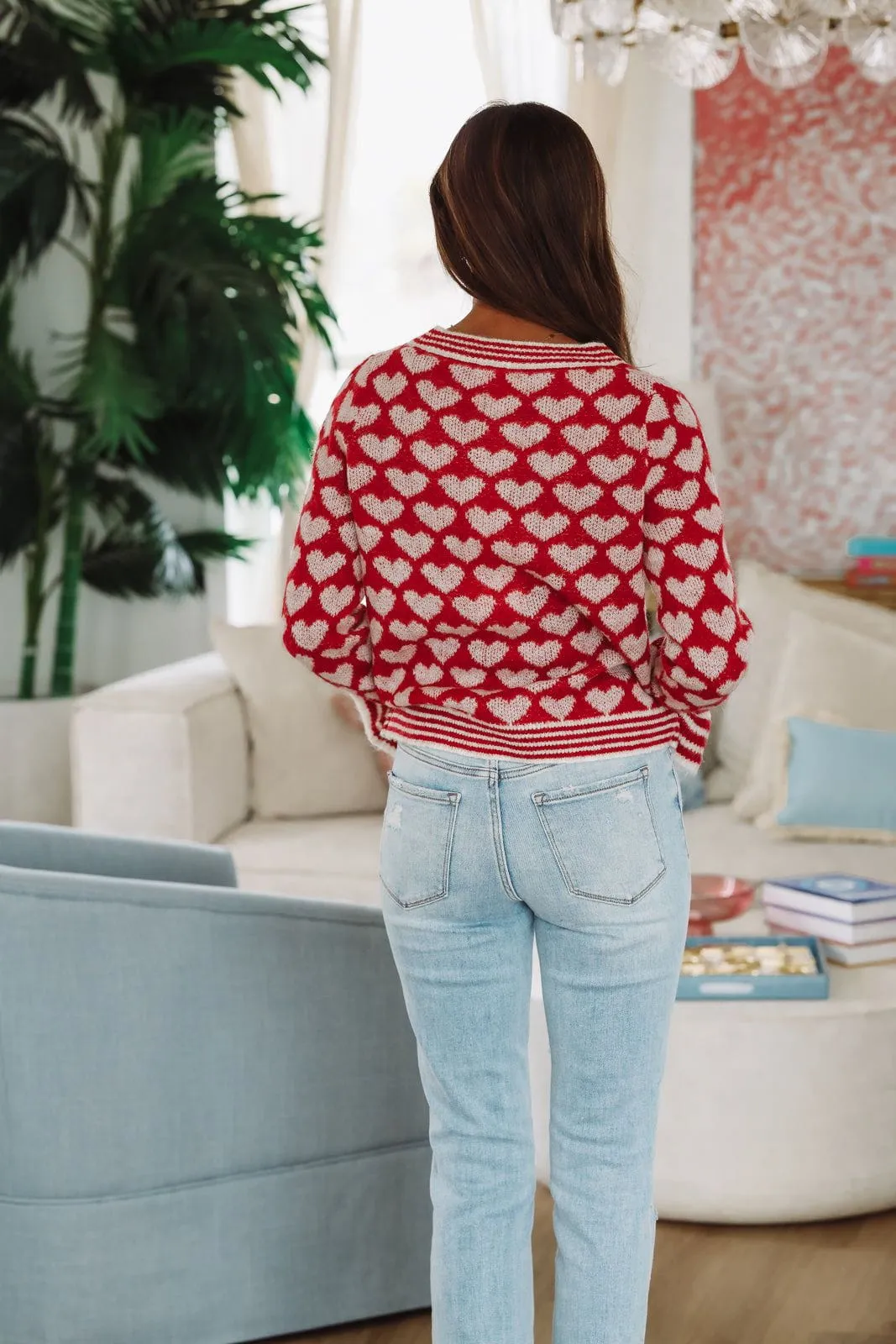 Full of Hearts Cardigan - Red sold by Hazel & Olive product image thumbnail 3