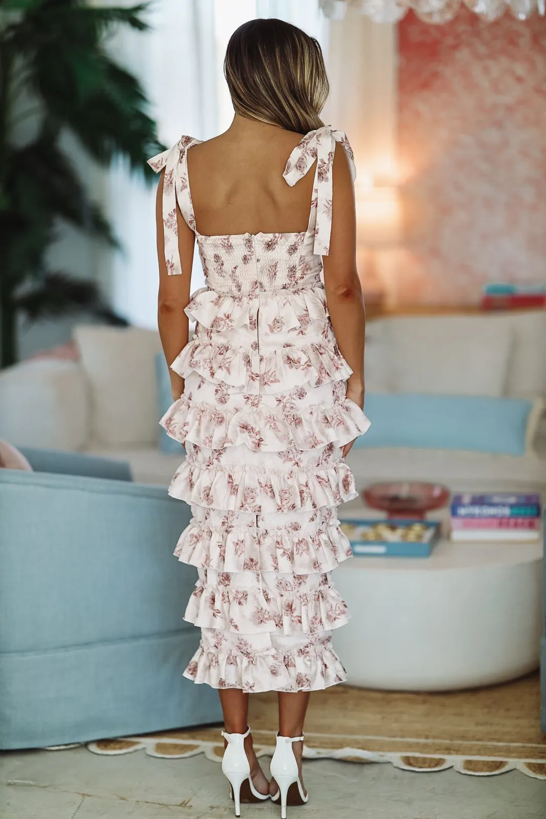 She's Stunning Floral Midi Dress - Rose sold by Hazel & Olive product image thumbnail 4