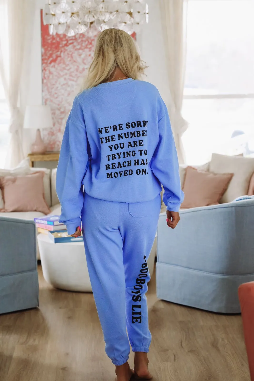 Boys Lie 1-800 Revamped Kara Crewneck - Blue sold by Hazel & Olive product image thumbnail 3