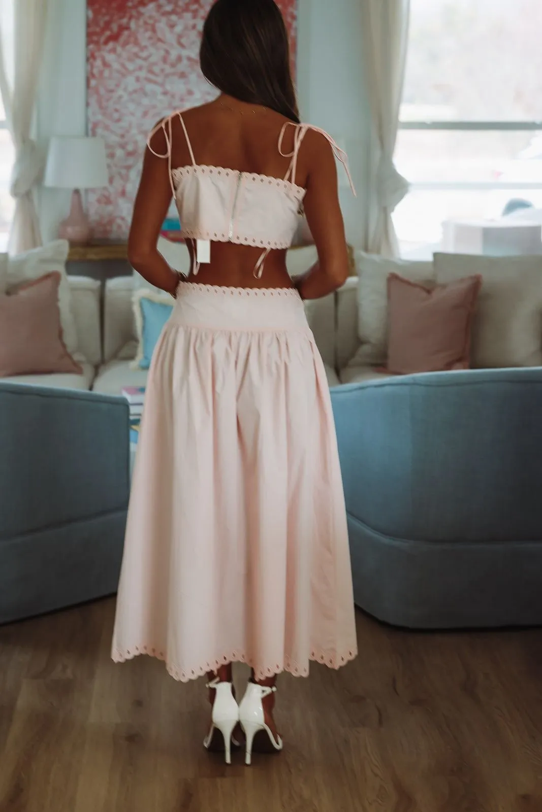 Petal Perfection Crop Top and Midi Skirt Set - Pink sold by Hazel & Olive product image thumbnail 4