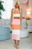 Free To Be Me Knit Maxi Skirt - Pink, Orange and White sold by Hazel & Olive