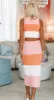 Free To Be Me Knit Maxi Skirt - Pink, Orange and White sold by Hazel & Olive