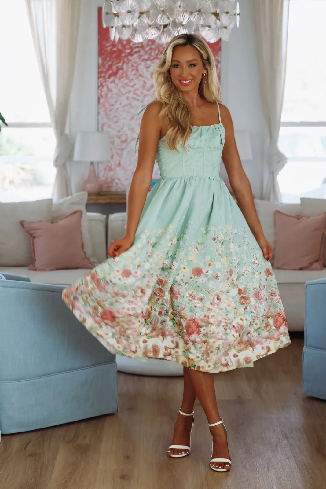 Garden Essence Midi Dress - Sage sold by Hazel & Olive product image thumbnail 2