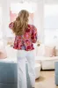 Floral Peek-A-Bow Top - Pink, Red and Green sold by Hazel & Olive