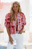Floral Peek-A-Bow Top - Pink, Red and Green sold by Hazel & Olive