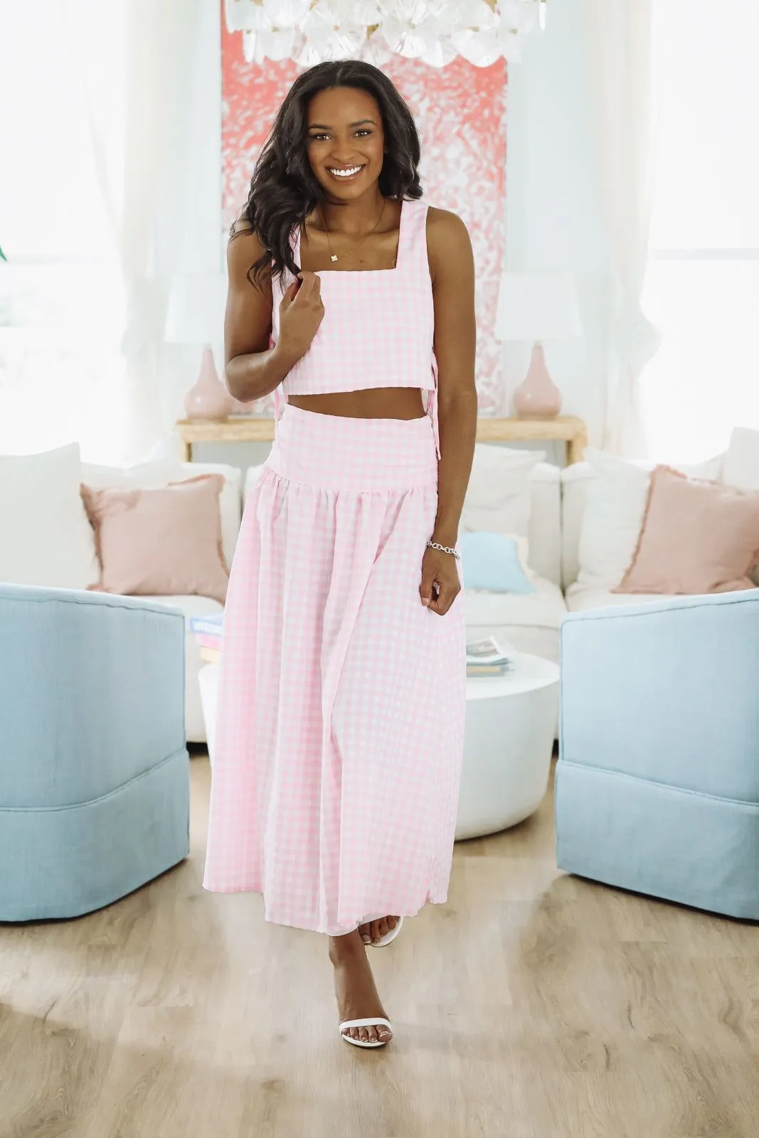 Summer Solstice Tank and Midi Skirt Set - Pink sold by Hazel & Olive product image thumbnail 2