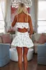 Luminous Days Crop Top and Mini Skirt Set - White and Blue sold by Hazel & Olive