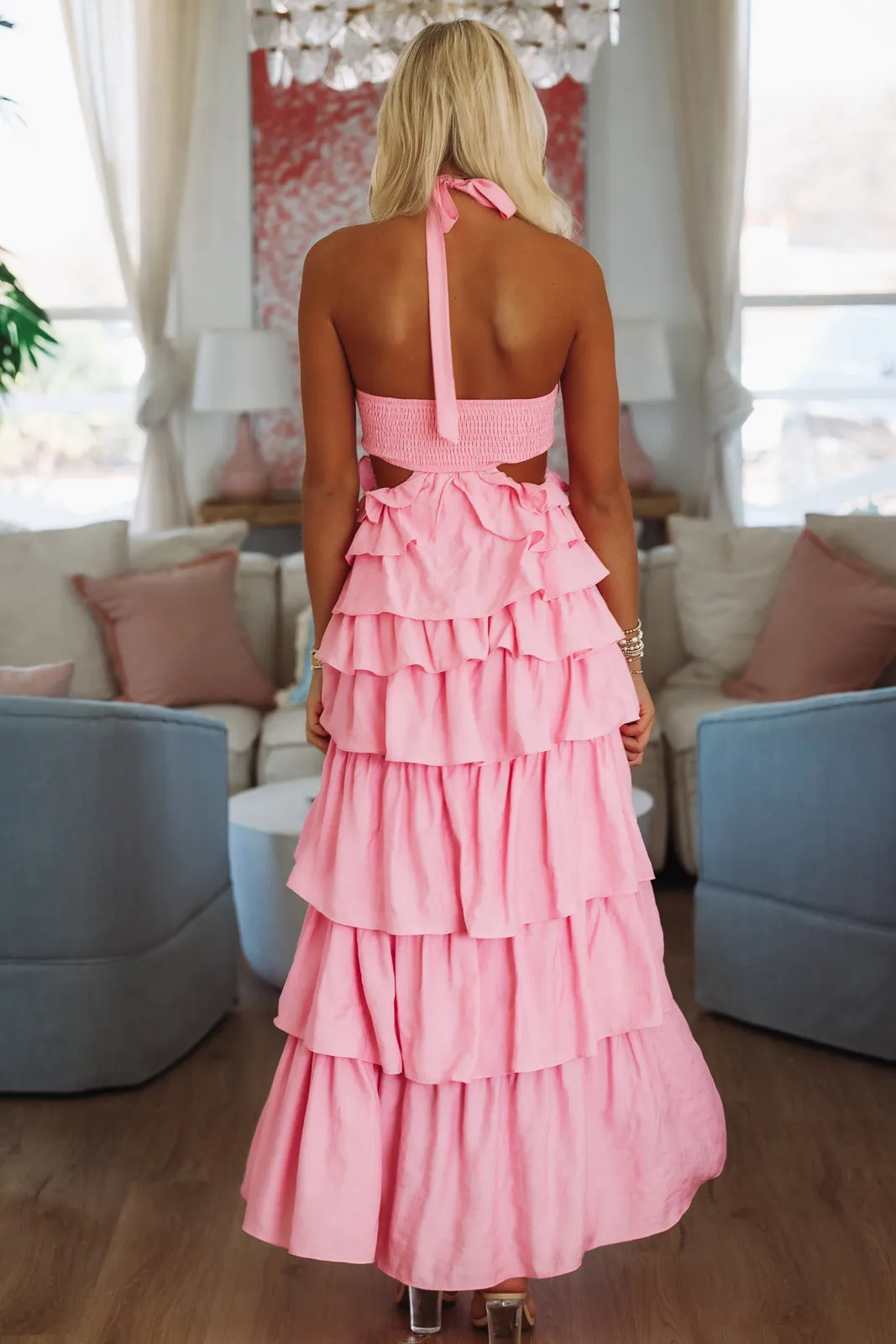 You've Got Me Twisted Maxi Dress - Pink sold by Hazel & Olive product image thumbnail 4