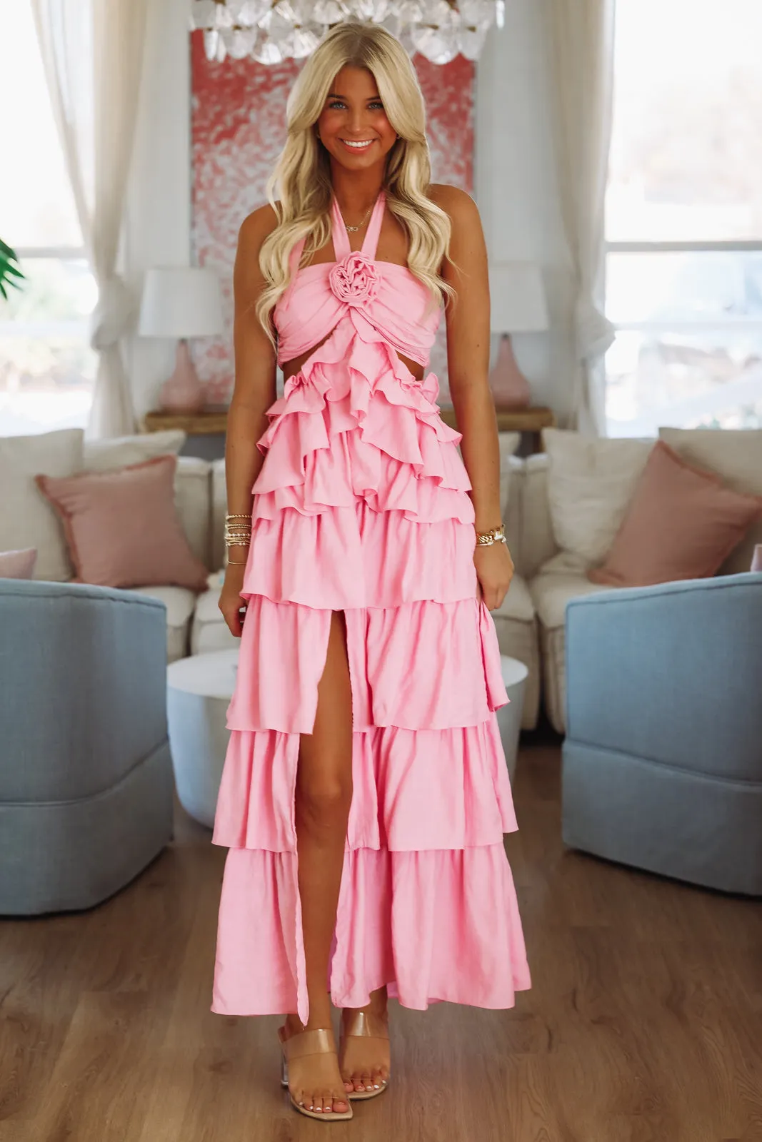 You've Got Me Twisted Maxi Dress - Pink sold by Hazel & Olive product image thumbnail 2