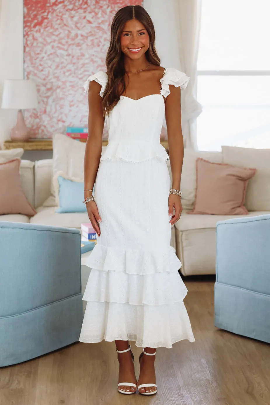 Your Beauty Midi Dress - White sold by Hazel & Olive