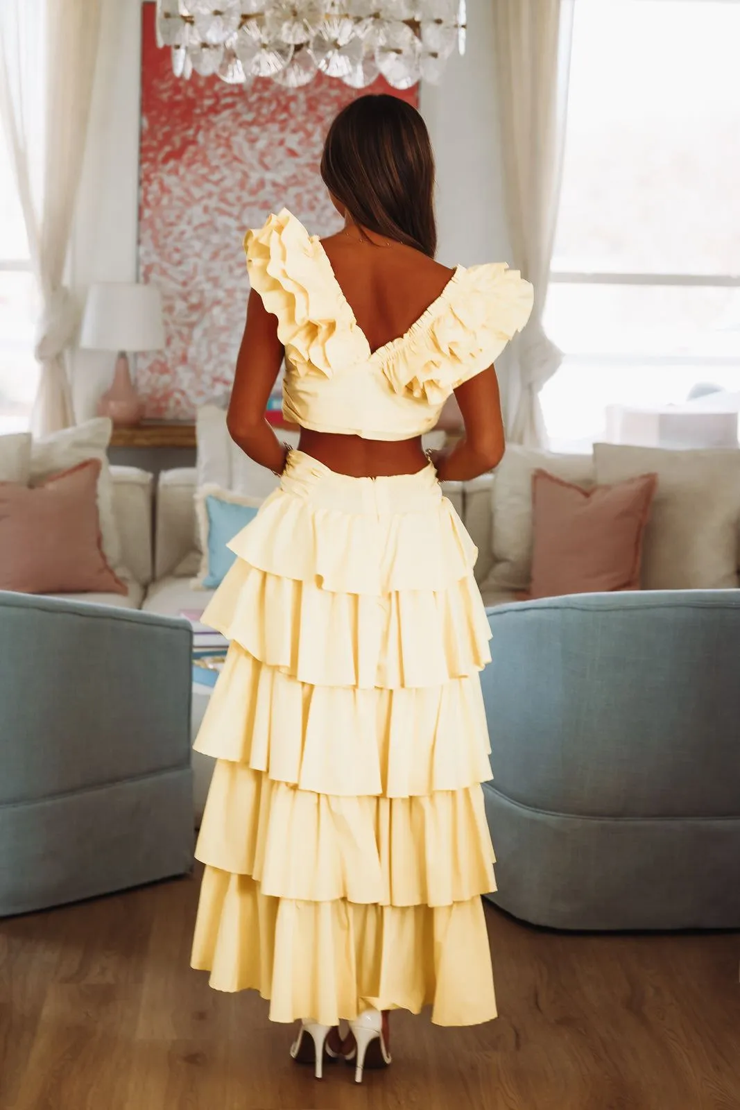 Lemon Zest Ruffled Crop Top - Yellow sold by Hazel & Olive product image thumbnail 2