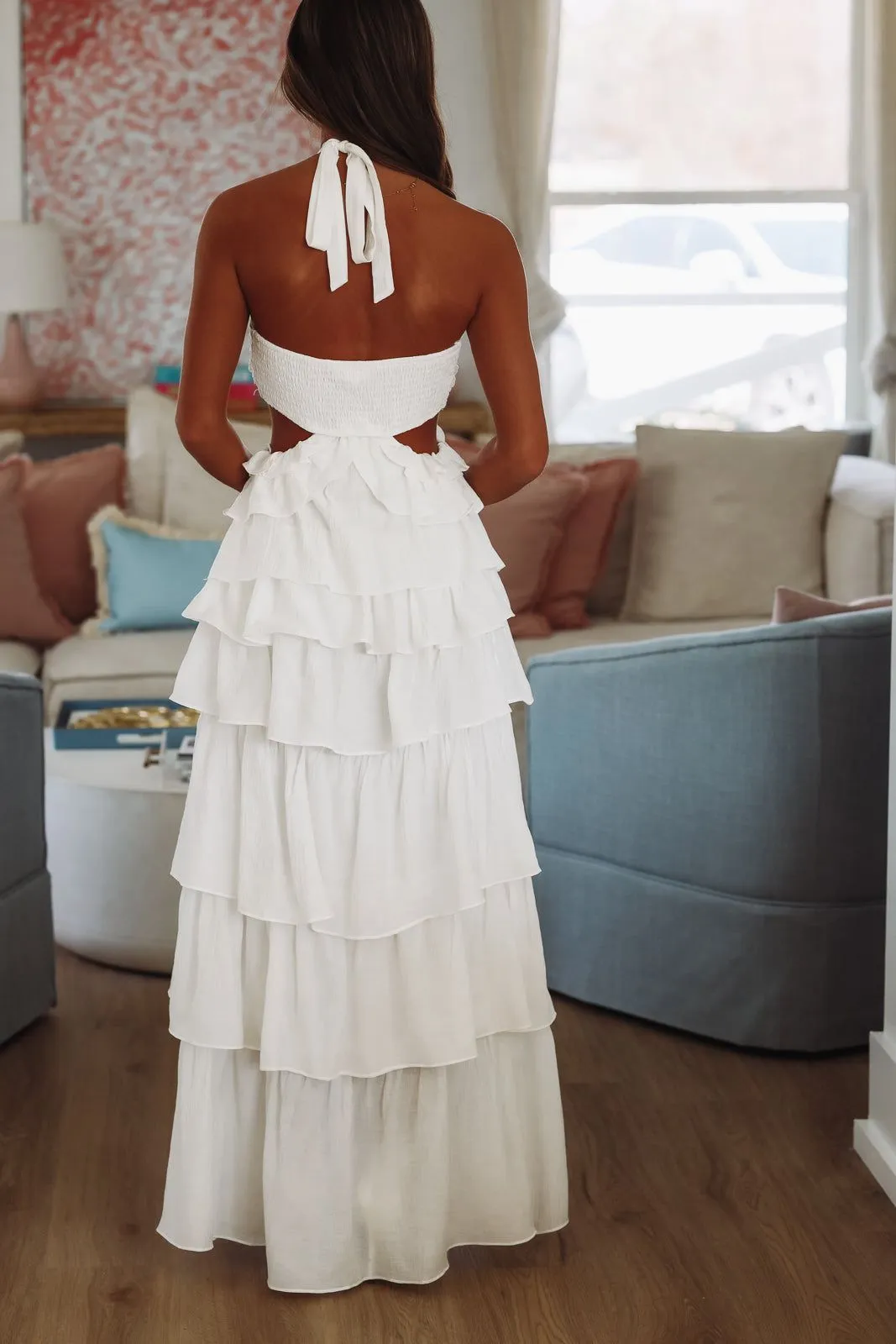 You've Got Me Twisted Maxi Dress - White sold by Hazel & Olive product image thumbnail 4