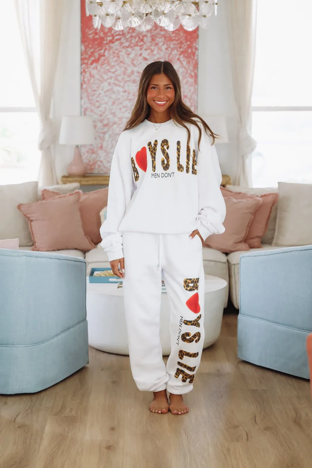 Boys Lie Caitlyn Coded Kara Crewneck - White sold by Hazel & Olive product image thumbnail 2