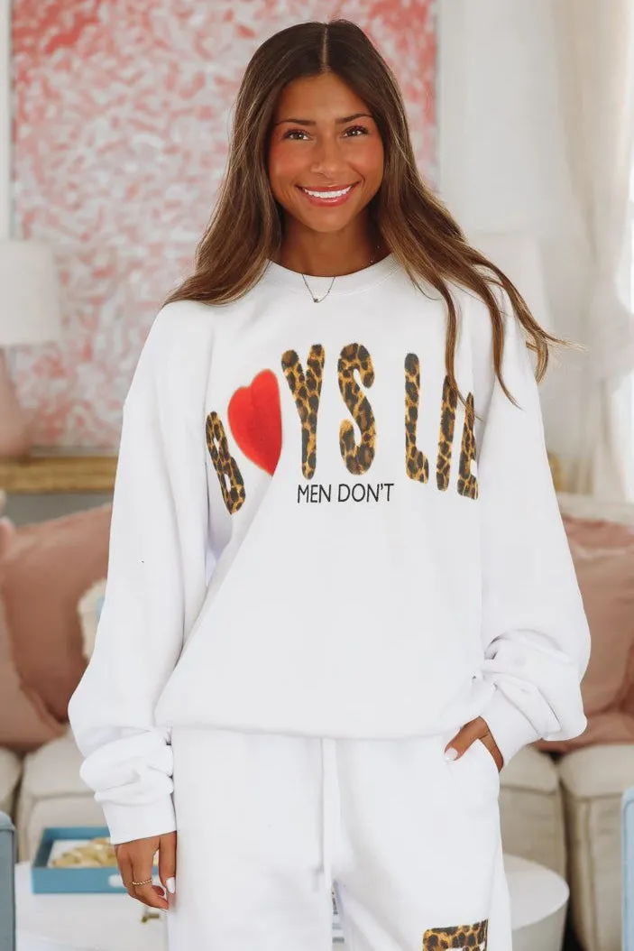 Boys Lie Caitlyn Coded Kara Crewneck - White sold by Hazel & Olive