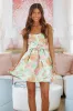 Victorian Garden Mini Dress - Light Sage, Pink and Orange sold by Hazel & Olive