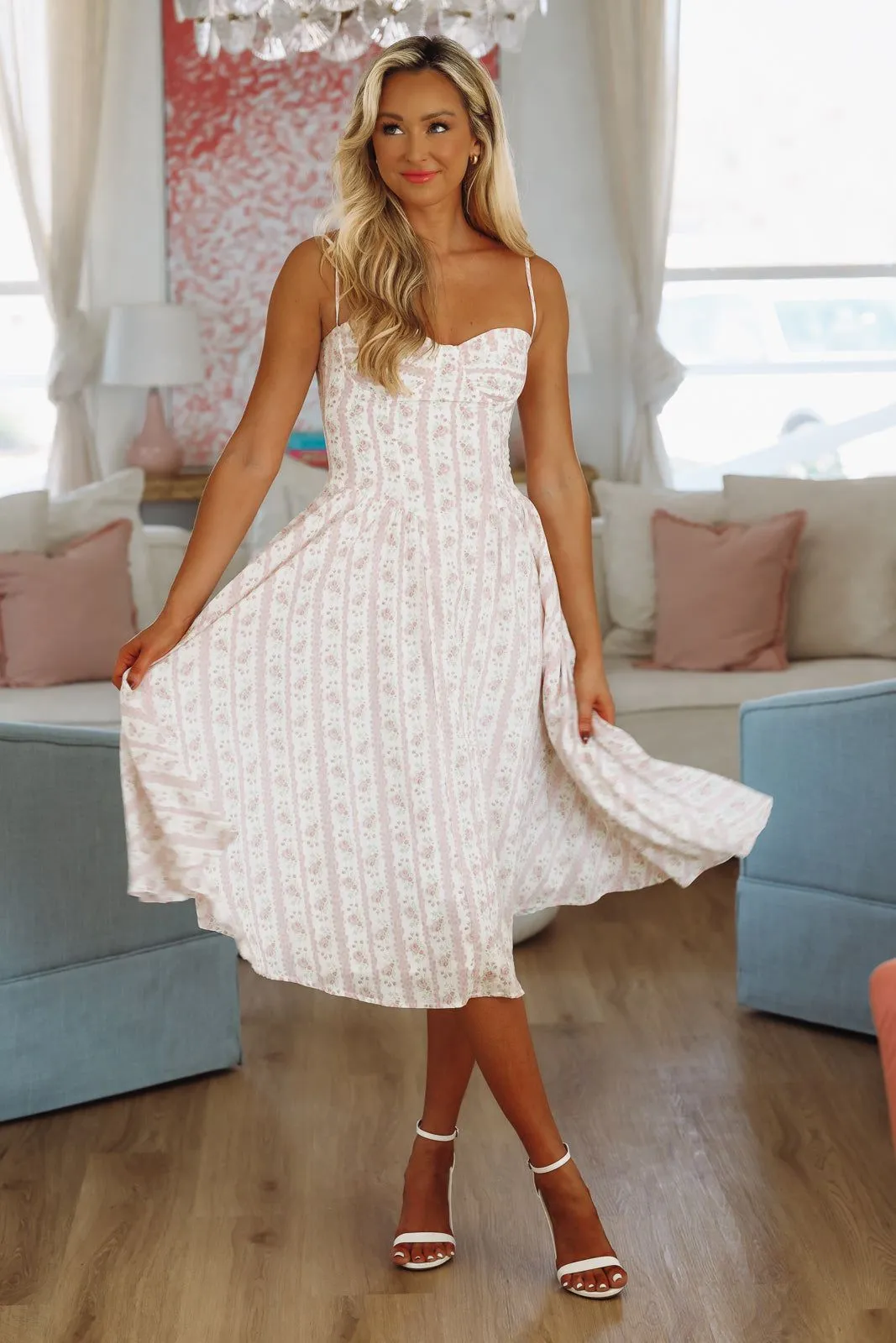 Cute Chick Midi Dress - Pink sold by Hazel & Olive