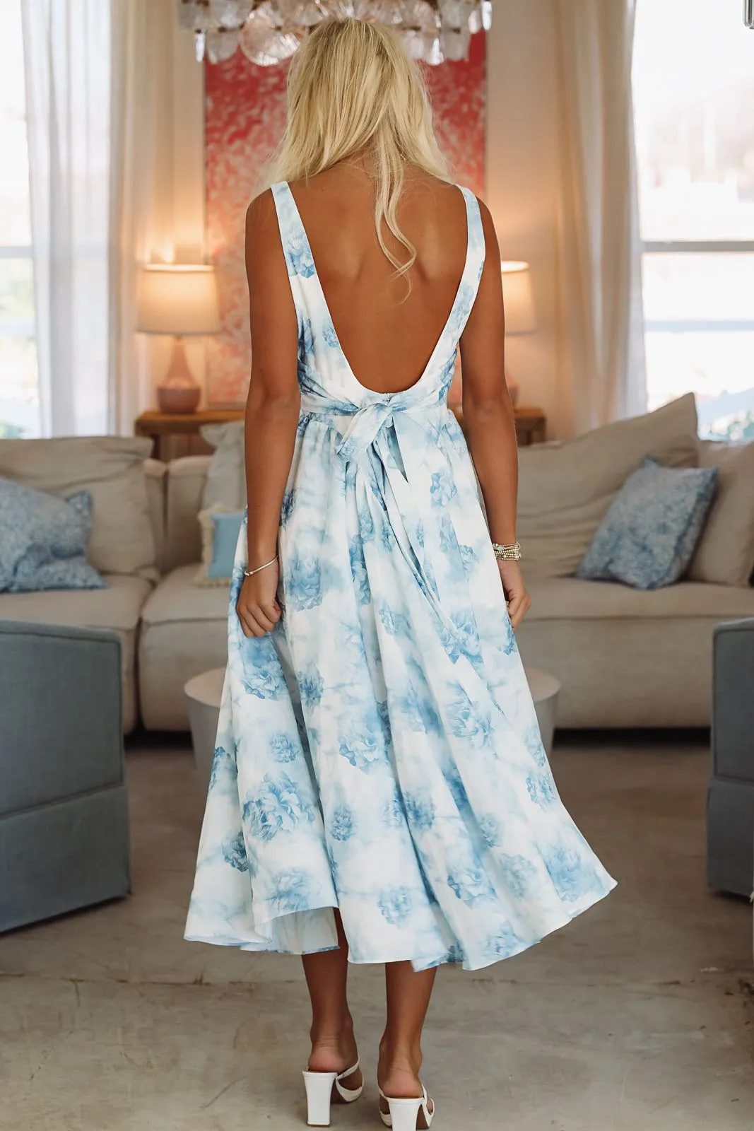 Tender Kisses Midi Dress - Blue sold by Hazel & Olive product image thumbnail 2