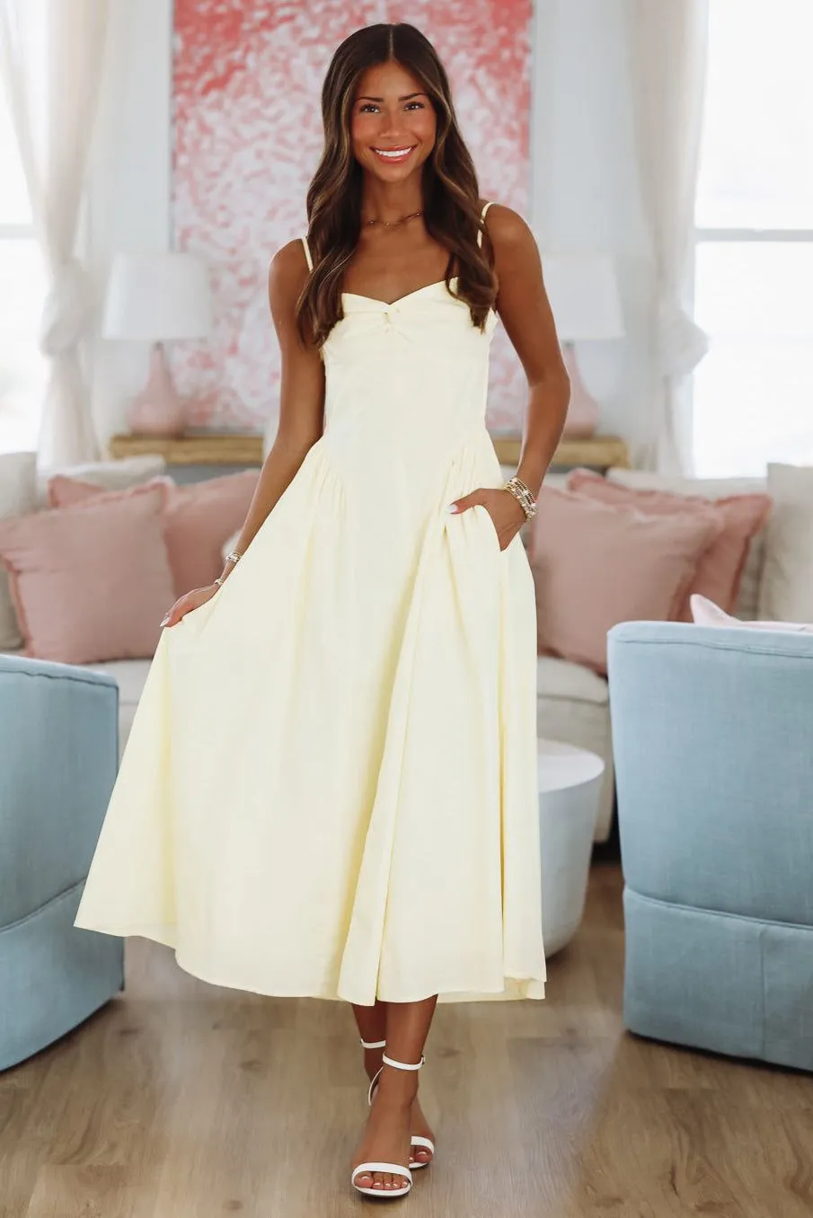 Destene Maxi Dress - Light Yellow sold by Hazel & Olive