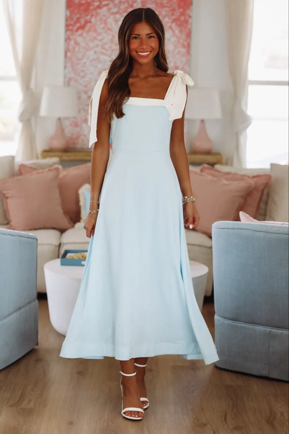 Evening Mantra Midi Dress - Blue sold by Hazel & Olive