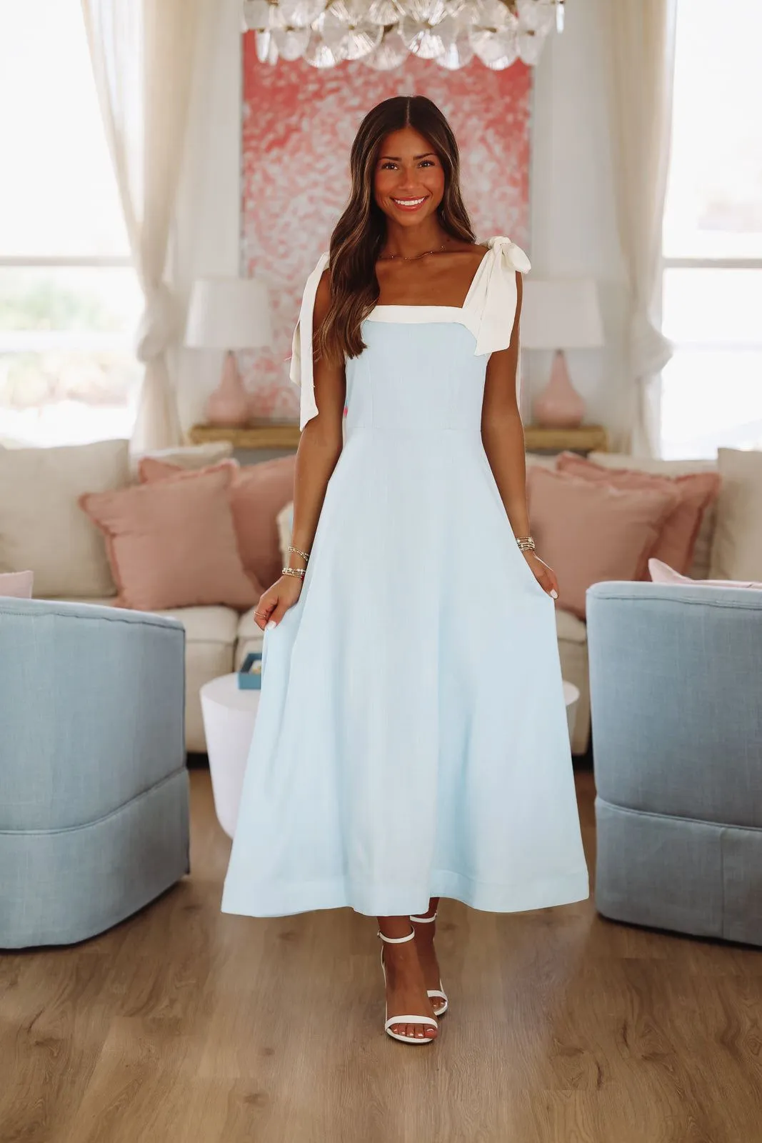 Evening Mantra Midi Dress - Blue sold by Hazel & Olive product image thumbnail 3