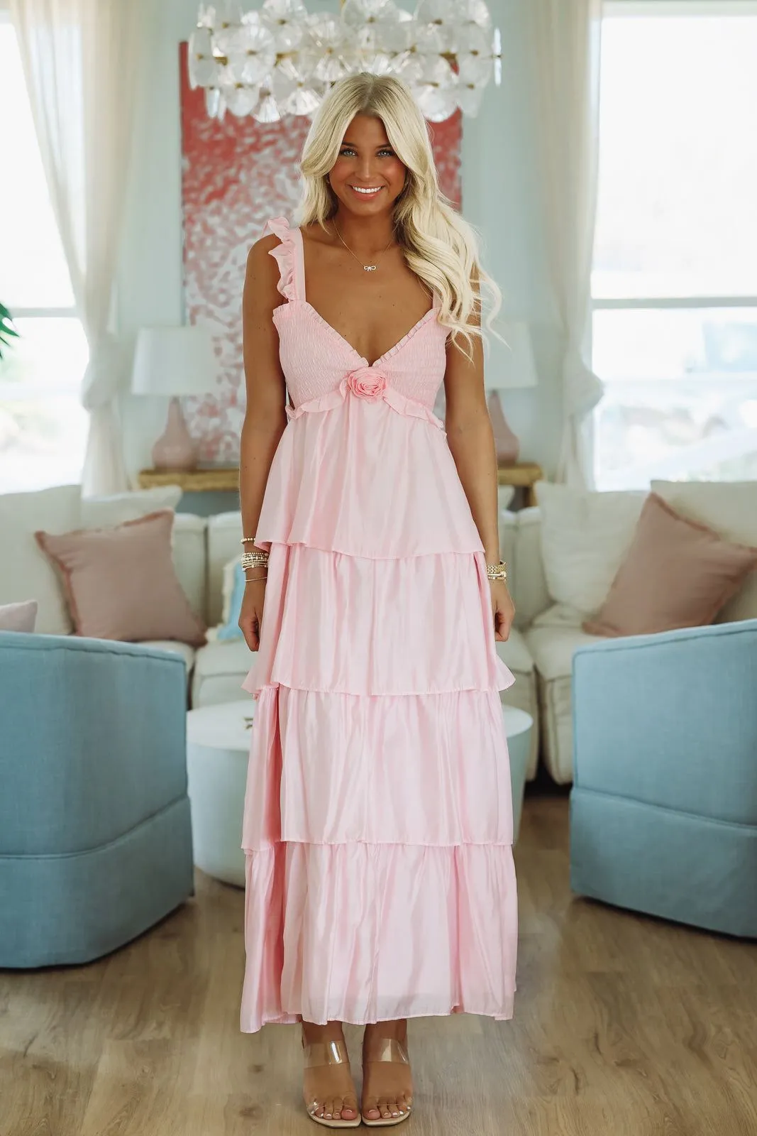 Rosette Maxi Dress - Pink sold by Hazel & Olive product image thumbnail 2