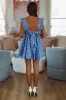 Twilight Blossom Mini Dress by Meet Me in Santorini - Blue and Pink sold by Hazel & Olive