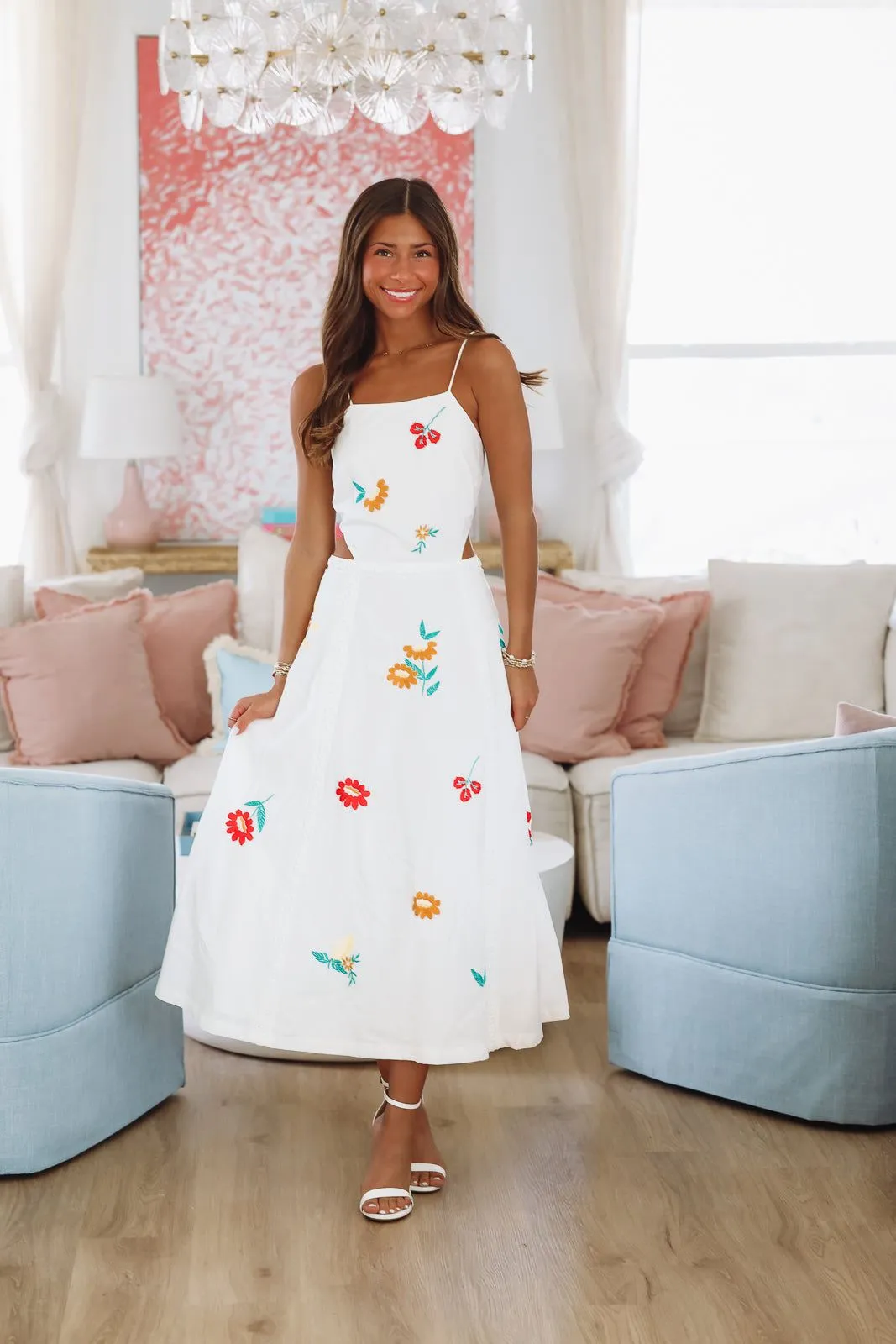 Tulip Tango Midi Dress - White (FINAL SALE) sold by Hazel & Olive product image thumbnail 3