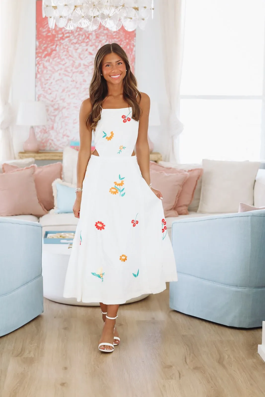 Tulip Tango Midi Dress - White (FINAL SALE) sold by Hazel & Olive product image thumbnail 2