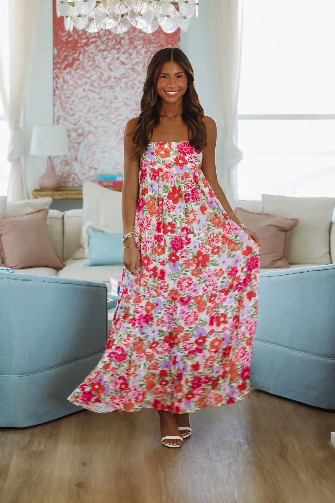 Bloom and Bliss Maxi Dress - Pink, Red and Purple sold by Hazel & Olive product image thumbnail 3