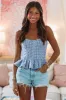 Good Idea Corset Top - Blue and White sold by Hazel & Olive
