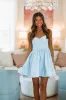 Blue Colored Doves Mini Dress - Blue sold by Hazel & Olive