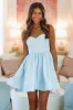 Blue Colored Doves Mini Dress - Blue sold by Hazel & Olive