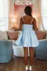 Blue Colored Doves Mini Dress - Blue sold by Hazel & Olive