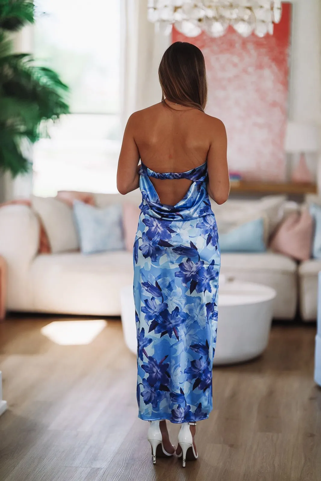 Find Your Oasis Floral Maxi Dress - Blue sold by Hazel & Olive product image thumbnail 3