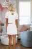 Savannah Mini Skirt - White sold by Hazel & Olive