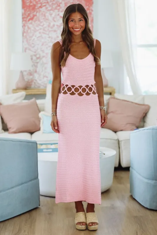 Just For You Midi Dress - Pink sold by Hazel & Olive
