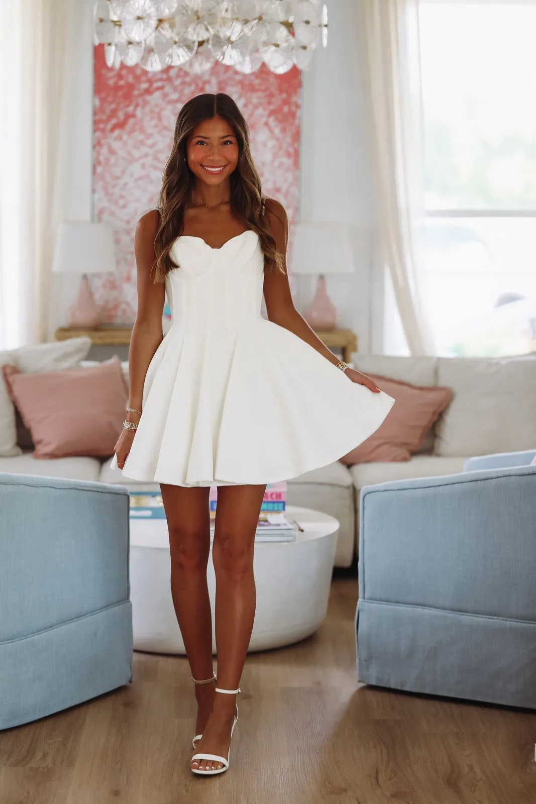 White Lilies Mini Dress By ASTR The Label - White sold by Hazel & Olive product image thumbnail 2