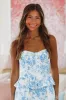 Good Idea Floral Corset Top - Blue and White sold by Hazel & Olive