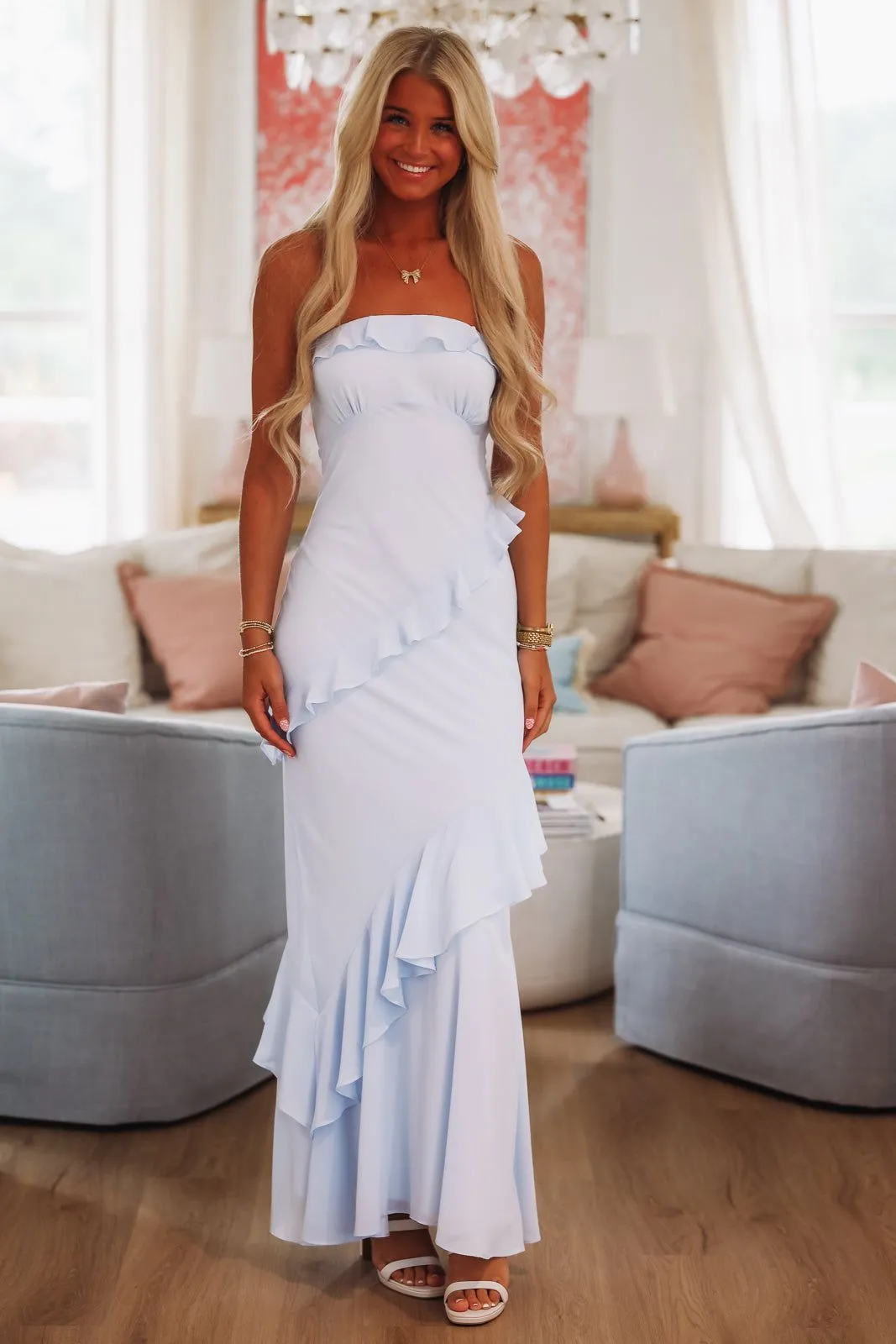 Kiss You Back Maxi Dress - Blue sold by Hazel & Olive