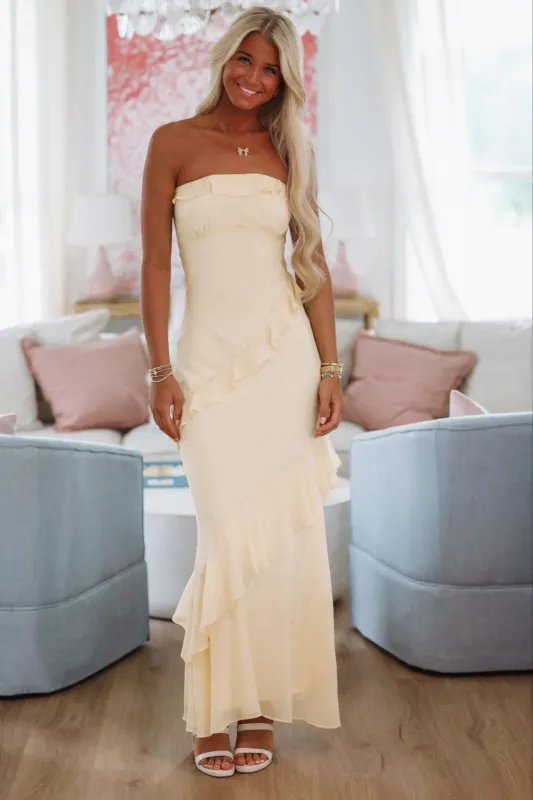 Kiss You Back Maxi Dress - Yellow sold by Hazel & Olive