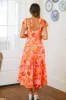 Aloha Maxi Dress - Peach, Pink and Orange sold by Hazel & Olive