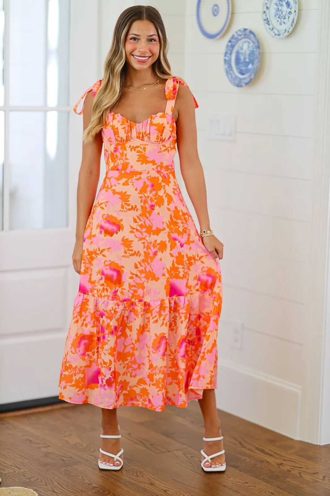 Aloha Maxi Dress - Peach, Pink and Orange sold by Hazel & Olive product image thumbnail 3