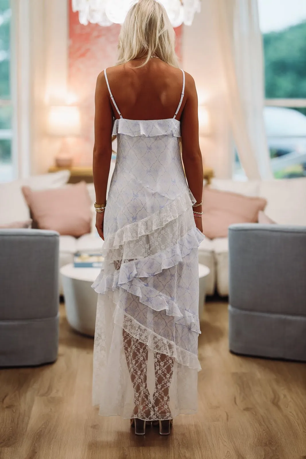 Lace Ever so Fancy Maxi Dress Gown - Blue sold by Hazel & Olive product image thumbnail 4