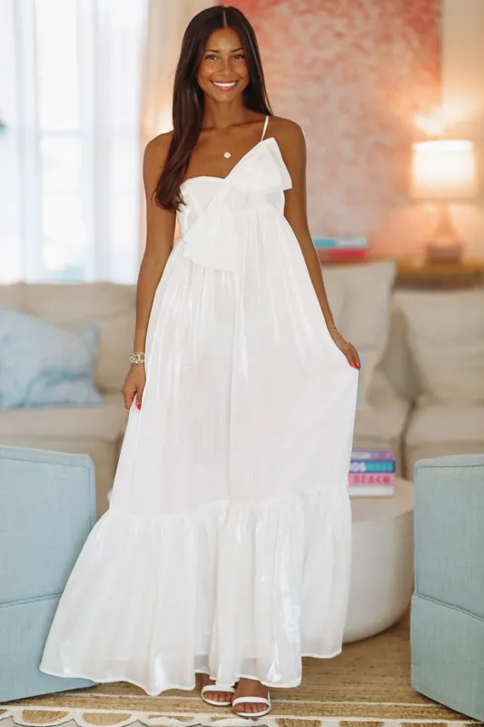 Dance Floor Bound Maxi Dress - White sold by Hazel & Olive