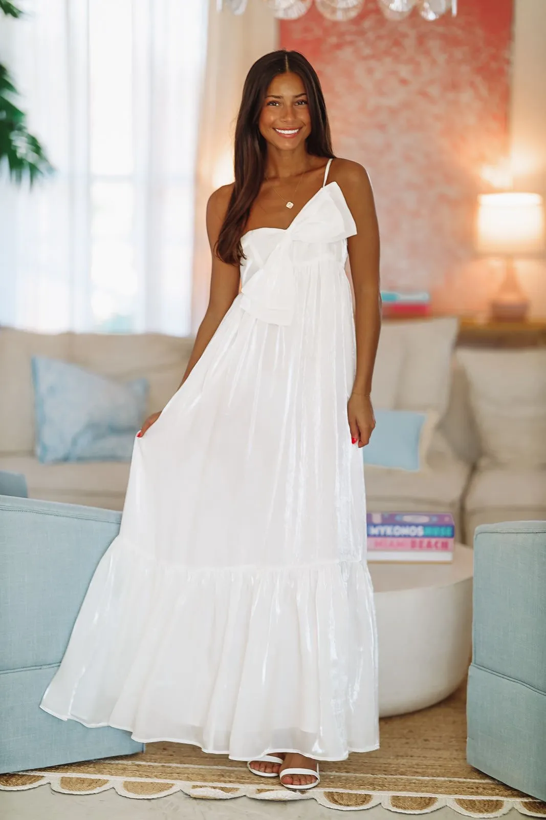 Dance Floor Bound Maxi Dress - White sold by Hazel & Olive product image thumbnail 4