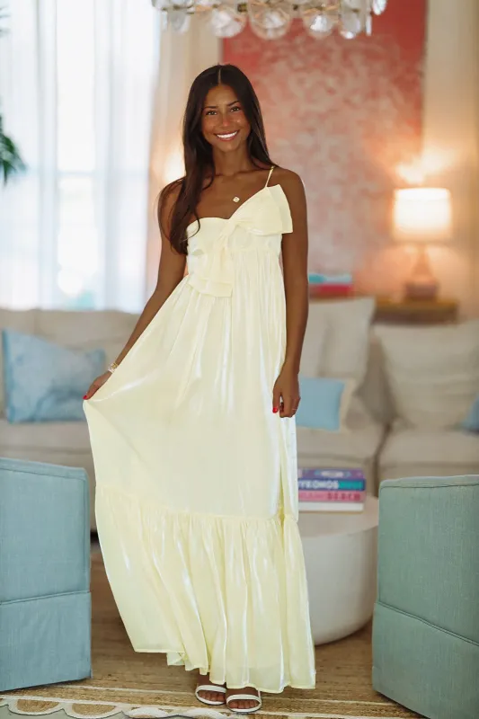 Dance Floor Bound Maxi Dress - Light Yellow sold by Hazel & Olive