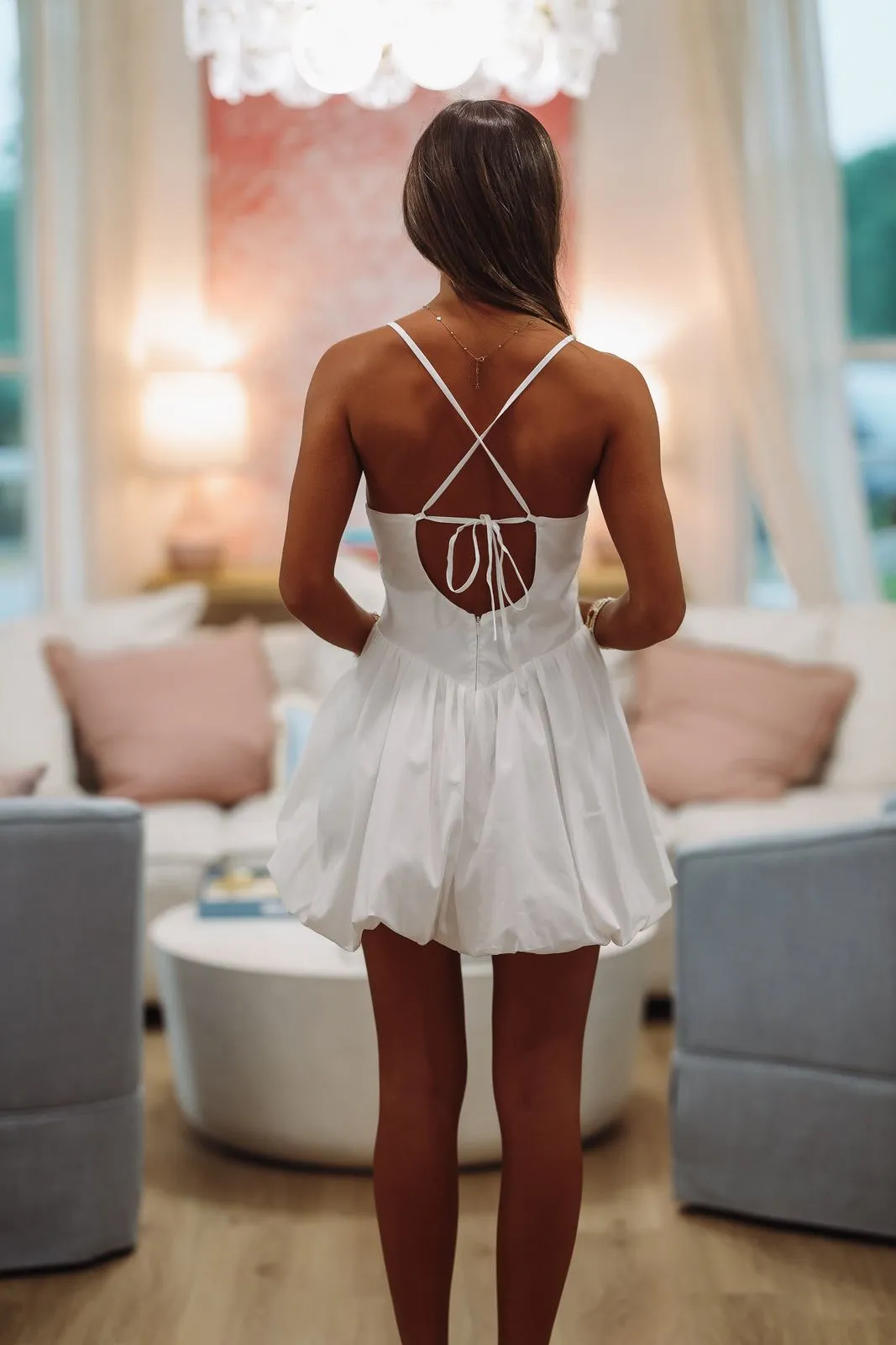 Lavender Love Mini Dress - White (FINAL SALE) sold by Hazel & Olive product image thumbnail 3