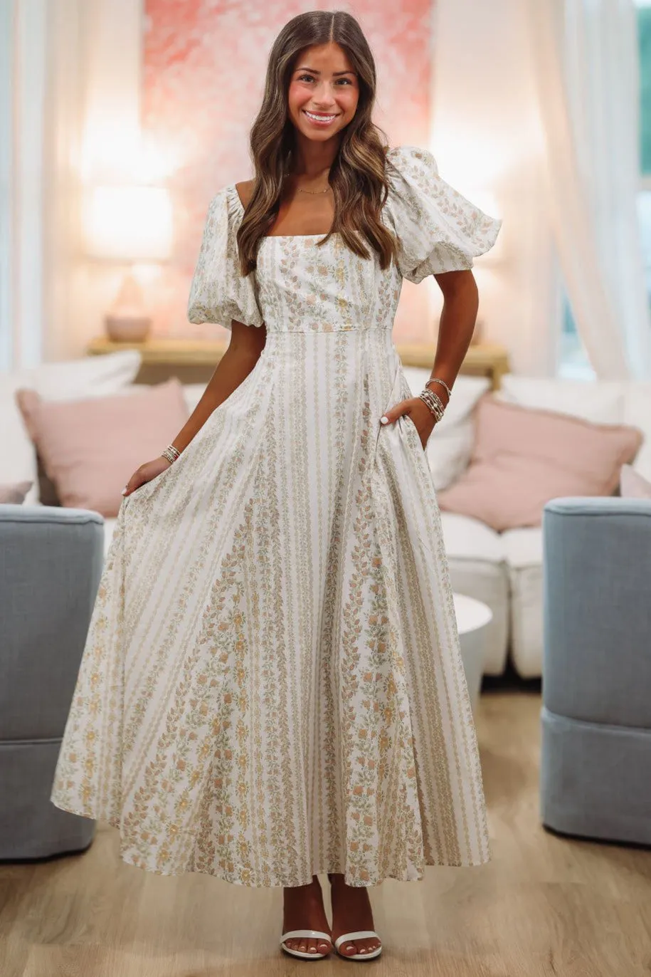 Peach of a Day Midi Dress - Peach sold by Hazel & Olive