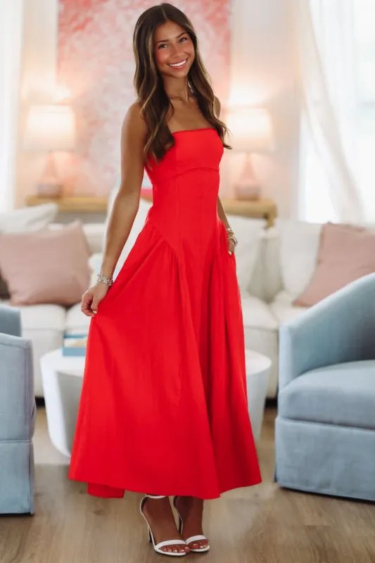 Anne Maxi Dress - Red sold by Hazel & Olive